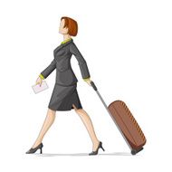 Business Woman with Travel Bag