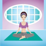 girl practising yoga in tranquil scene