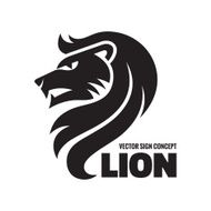 Animal lion - vector logo concept illustration Lion head sign