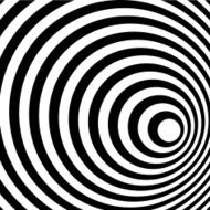 Abstract Ring Spiral Black and White Pattern Background