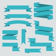 Blue vector ribbons set
