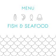 Restaurant menu design template Seafood Vector illustration