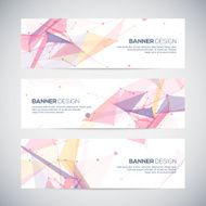 Vector banners set with polygonal abstract shapes circles lines triangles N5