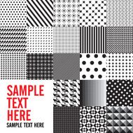Background Abstract black and white seamless patterns set vector