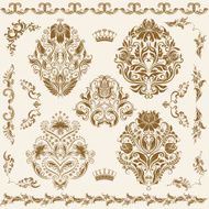 Set of vector damask ornaments N46