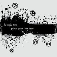 Ink grunge banner with plants N2