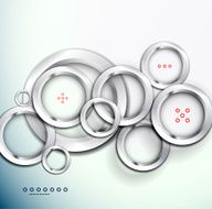Glossy metal circles background