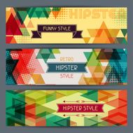 Hipster horizontal banners in retro style N5