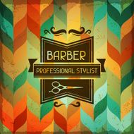 Hairdressing background in retro style N4