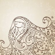 Long haired girl Vector illustration
