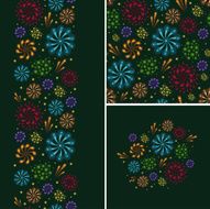 Fireworks Seamless Patterns Set