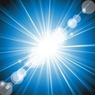 Colour ray of lights explosion with lens glare effect