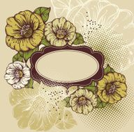 Beautiful flowers with a vintage frame