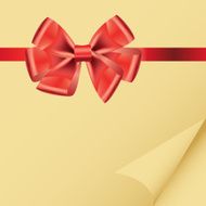 background with bow on realistic paper vector illustration N5