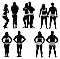 Silhouette of fashion models N3