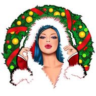 Pin up Christmas girl N2