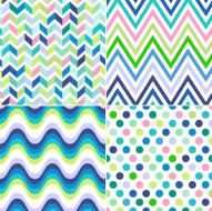 seamless zig zag and polka dots background