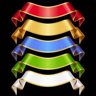 Vector Ribbons set isolated on black background N2