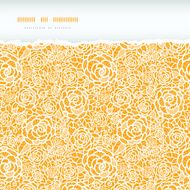 Golden lace roses torn horizontal seamless pattern background