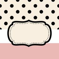 Wedding retro frame or invitation card ( pink &amp; black )