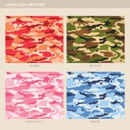 Seamless koi fish camouflage swatches