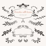 Floral elements with leaves and branches N2