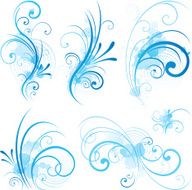 Set of floral elements for design