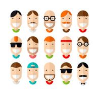 Happy smiling male faces set