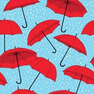 vector seamless pattern with red umbrellas N2