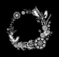 Floral rosette-frame
