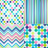seamless stripes zig zag and polka dots background N4