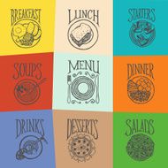 Colorful mosaic menu icons - MEALS