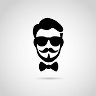 Hipster icon isolated on white background