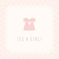 It&#039;s a girl greeting card with cute litlle dress N2