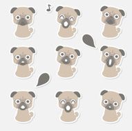 Icon ( Emoticons ) - Cute Dog(pug smiling singing talking looking N2