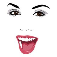 Beautiful woman smiling vector