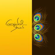 Carnival invitation with peacock feathers N2