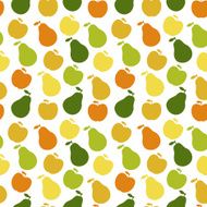Vector seamless pattern of fruit - apple and pear N4