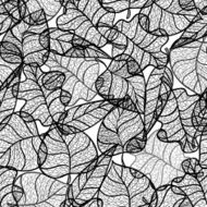 Autumn transparent leaves pattern on the dark background