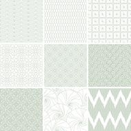 Set of nine abstract geometric seamless patterns