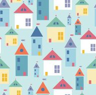 houses seamless pattern N3