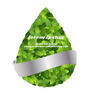 eco friendly label from green leaves Vector illustration N3