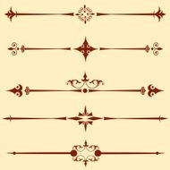 vector set calligraphic design elements and page decoration N4