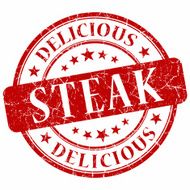 steak red grunge stamp