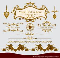 Vector set of Thai ornament design and decoration N2