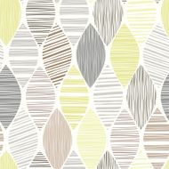 Seamless pattern of abstract striped leaves on a white background