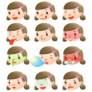 Girl&#039;s facial expressions N2
