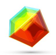 Vector 3d glass cube