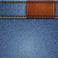 Jeans texture with leather label N5