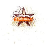 Grunge floral star N2